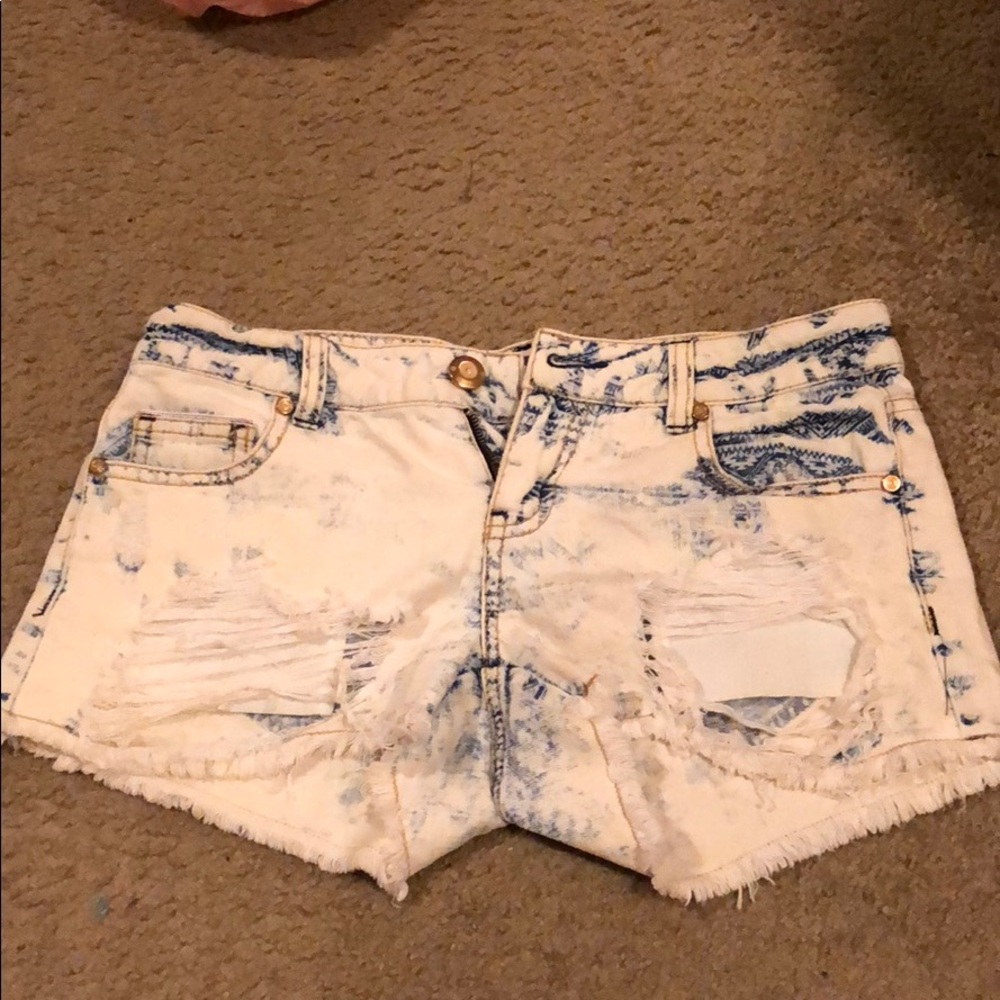 Bleached ripped shorts